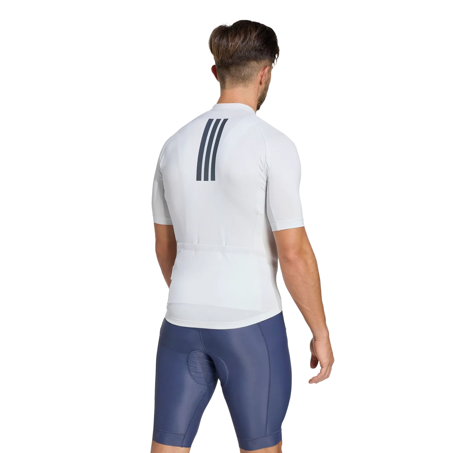 Мужское спортивное велосипедное трико с застежкой-молнией Adidas, белый — фото 3