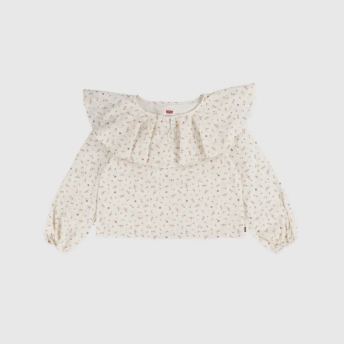 Топ с длинными рукавами и оборками для девочек 7-16 лет Levi's, Egret - White