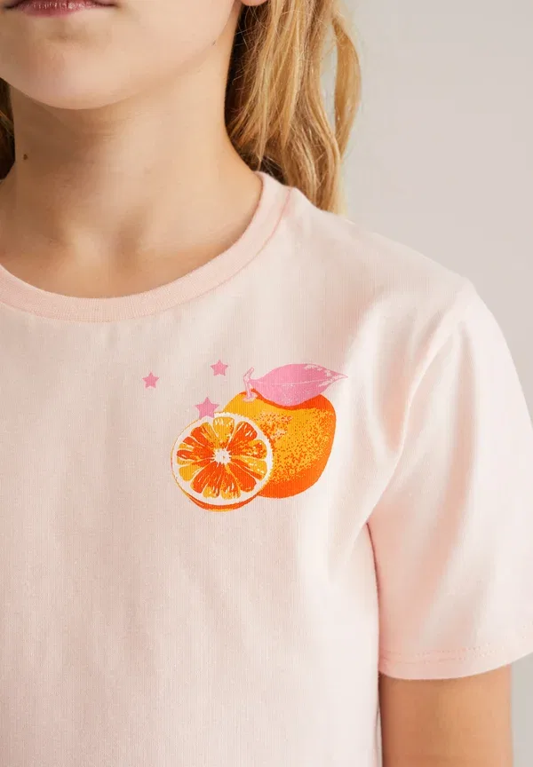 Футболка с принтом Print t-shirt We Fashion, Salmon Pink, розовый — фото 4