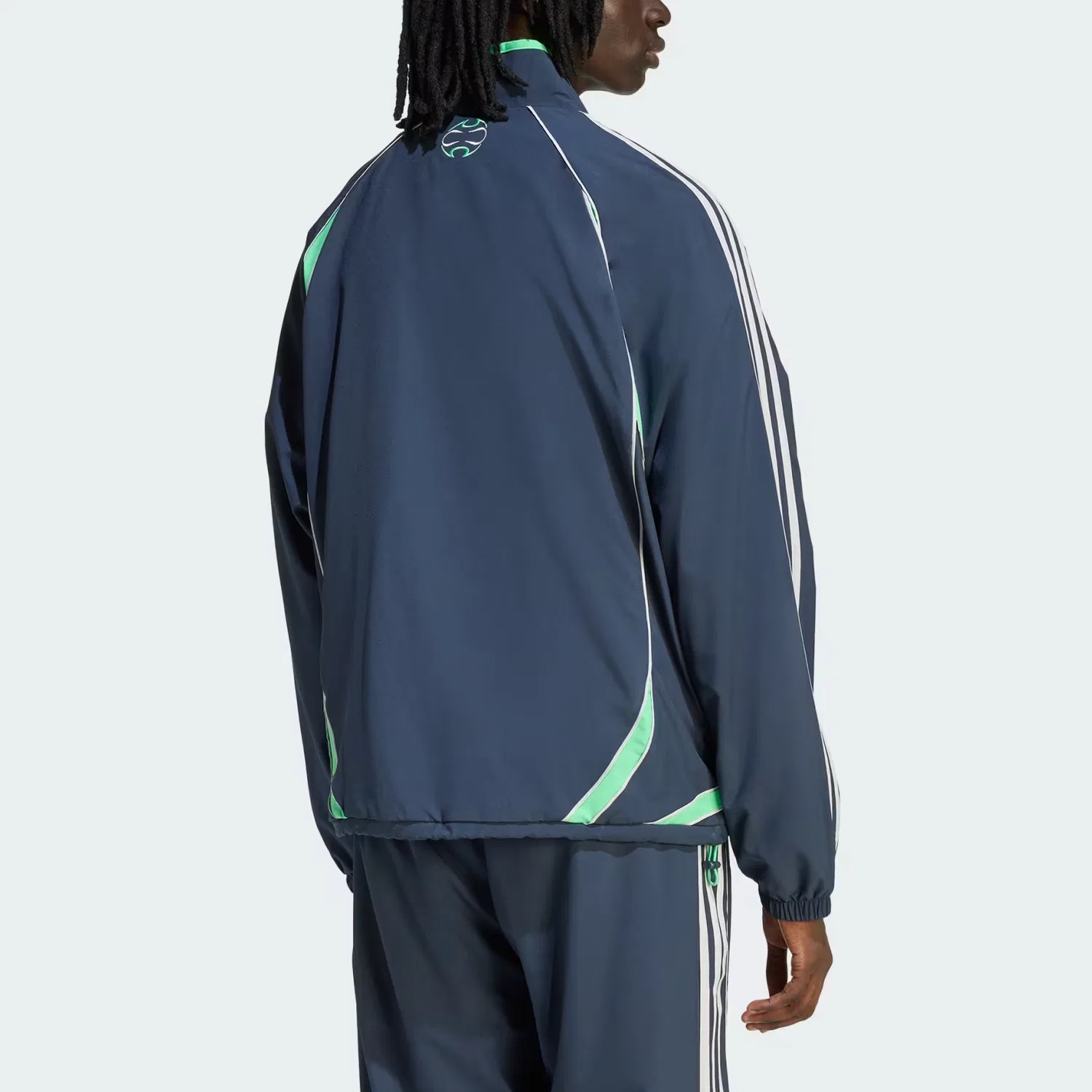 Мужская куртка с длинным рукавом Adidas Adicolor Teamgeist Track Top, Aurora Ink/Screaming Green — фото 3