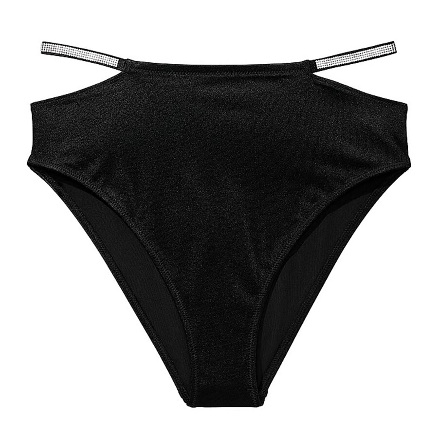 

Плавки бикини Victoria's Secret Swim Shine Strap High-Waist Cheeky, черный