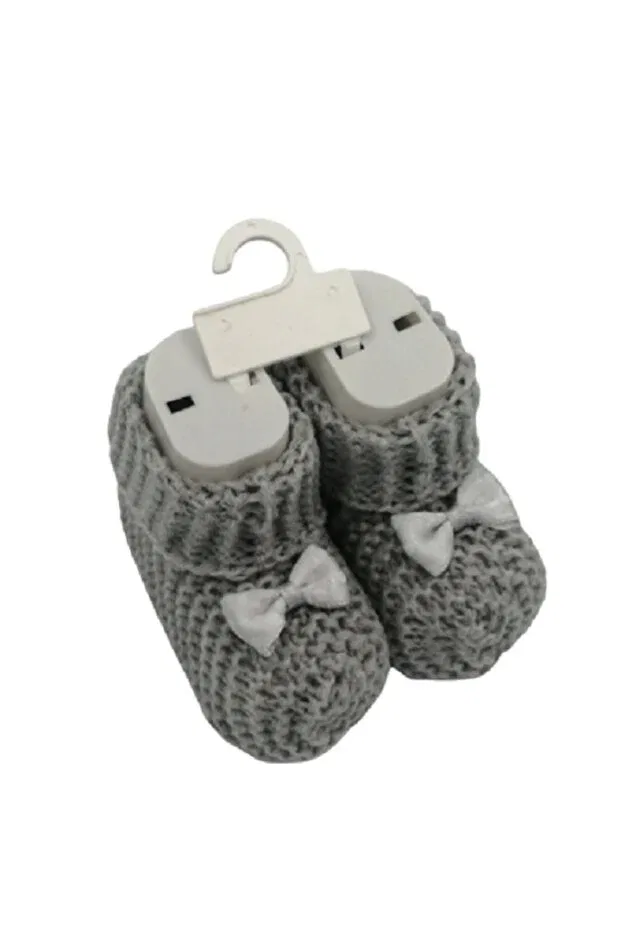Детские пинетки для новорожденных вязаные Safran Baby, Gray