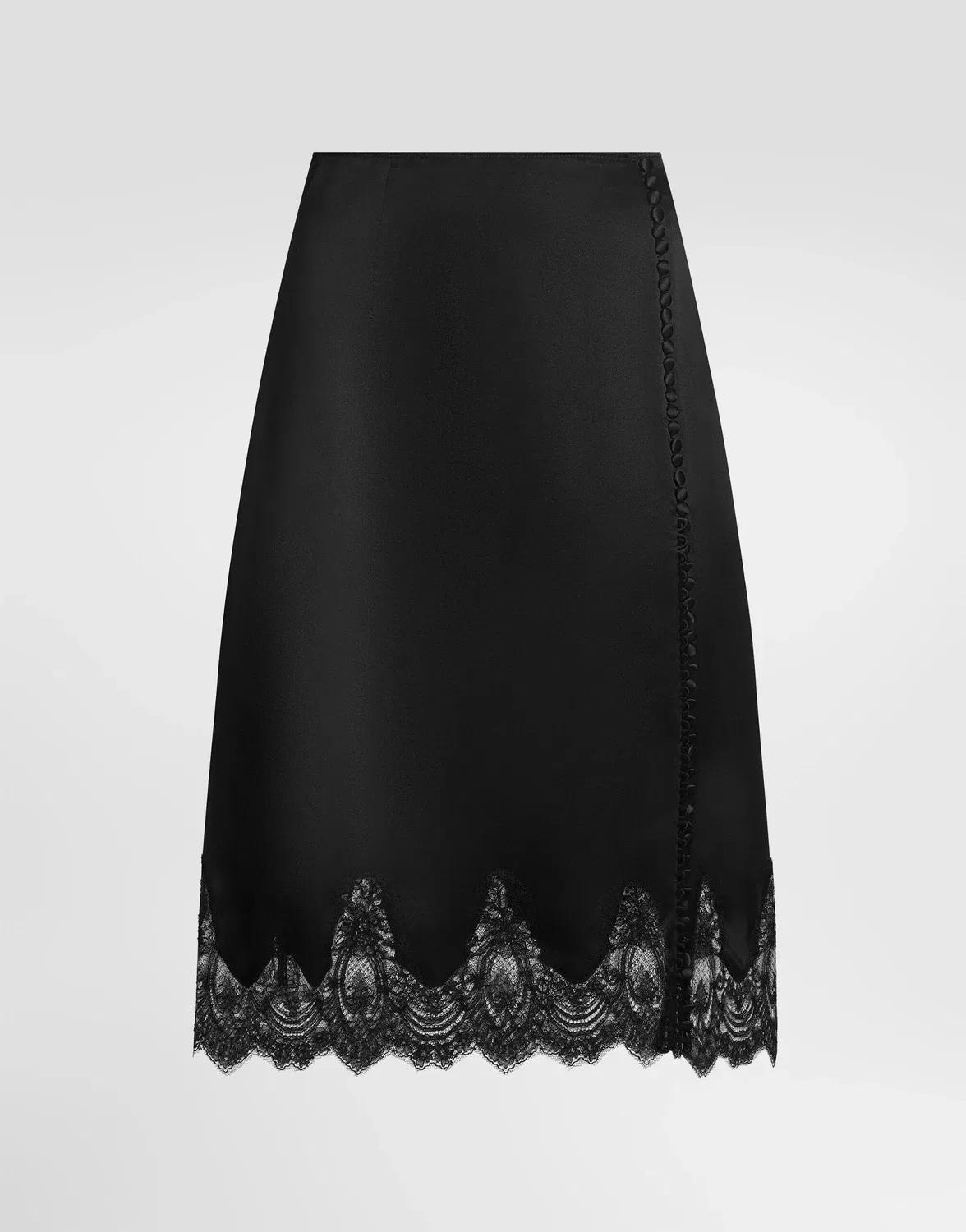 Атласная юбка Dolce & Gabbana, черный