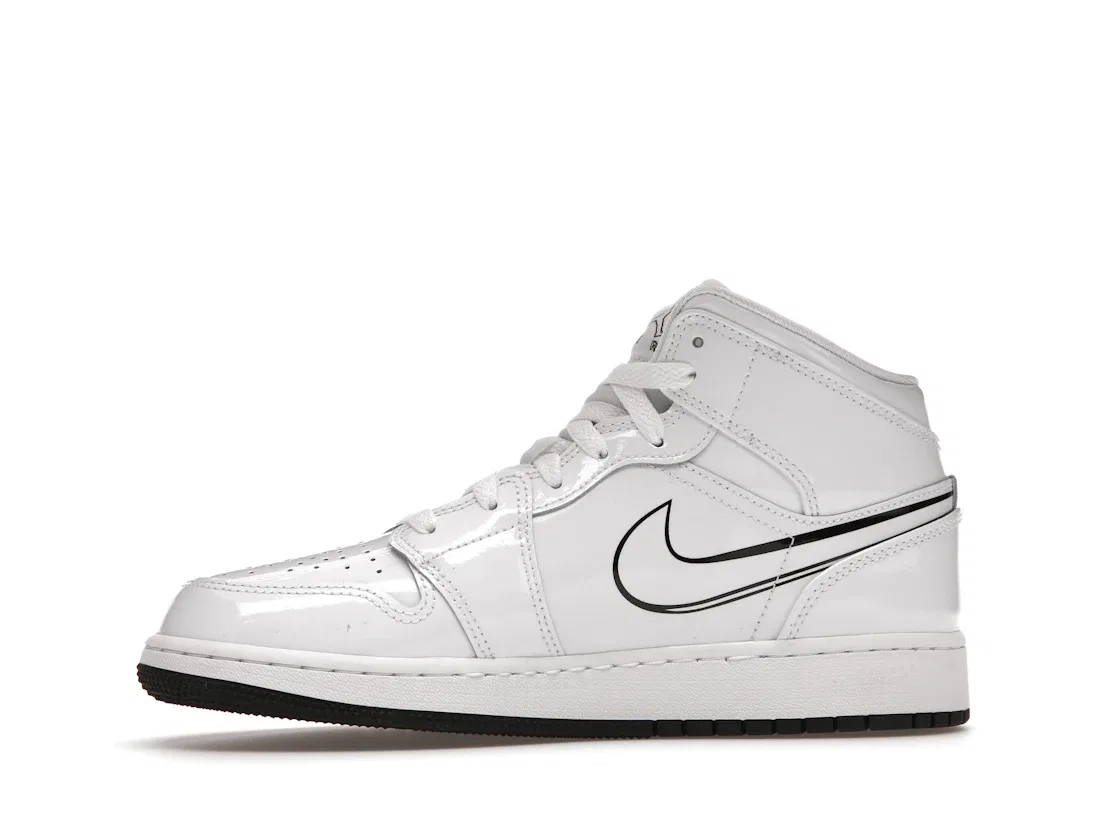 Детские кроссовки с принтом Jordan 1 Mid Jordan, White/Black — фото 3