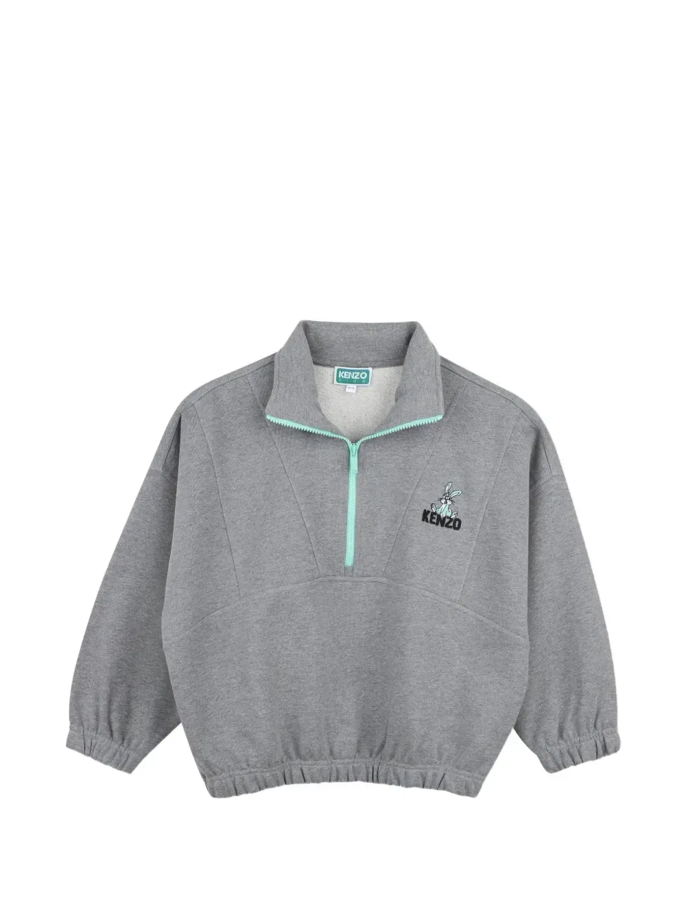 Свитер на молнии с логотипом Kenzo Kids, серый