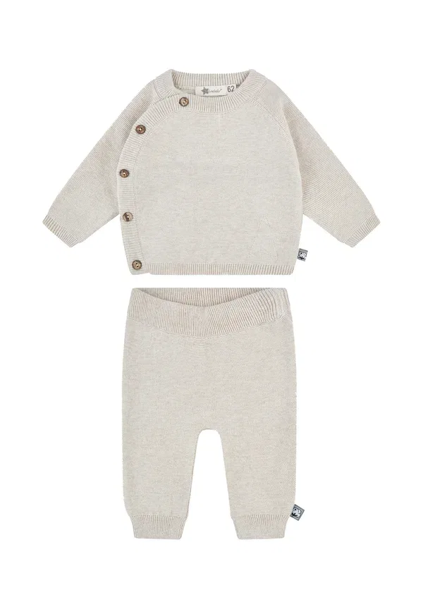 Комплект из кофты и брюк хлопковый Gots set und stern - tracksuit Sterntaler, Natur meliert