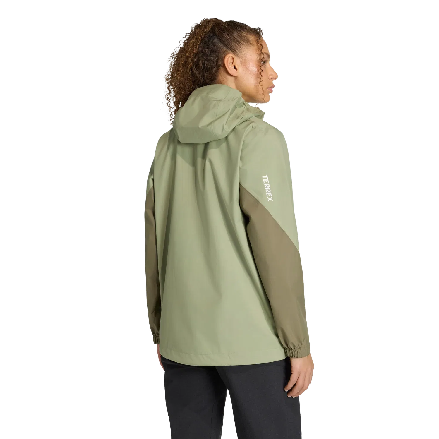 Женская дождевая куртка с капюшоном Adidas Terrex Multi 2.5 Layer CLIMAPROOF, зеленый — фото 3