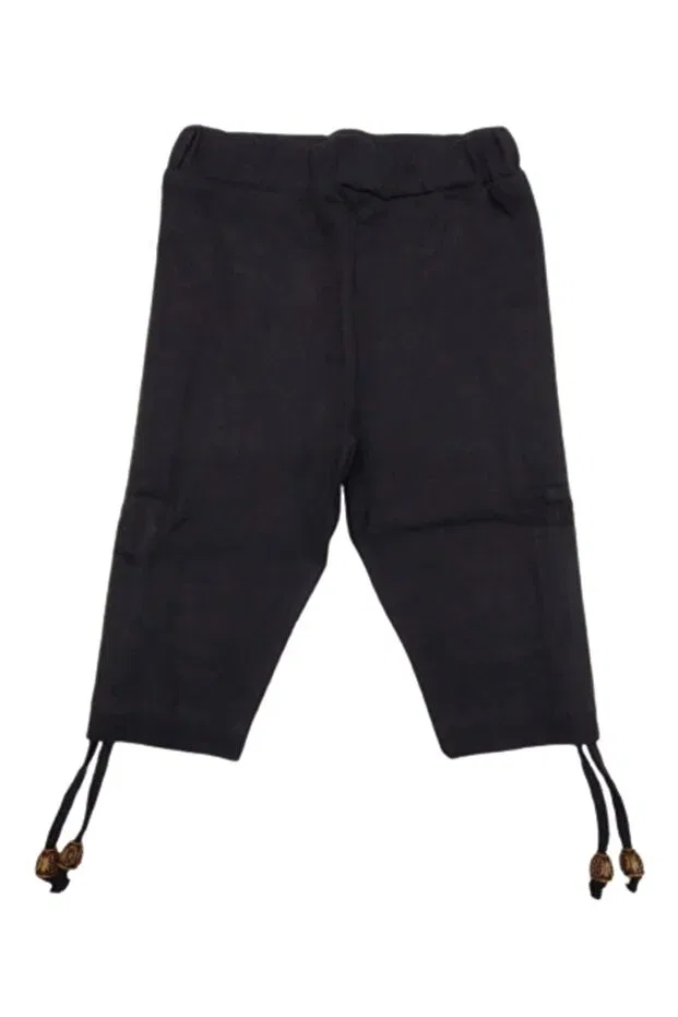 Детские леггинсы для девочек хлопковые Capri с завязками по бокам Timi Kids, Black