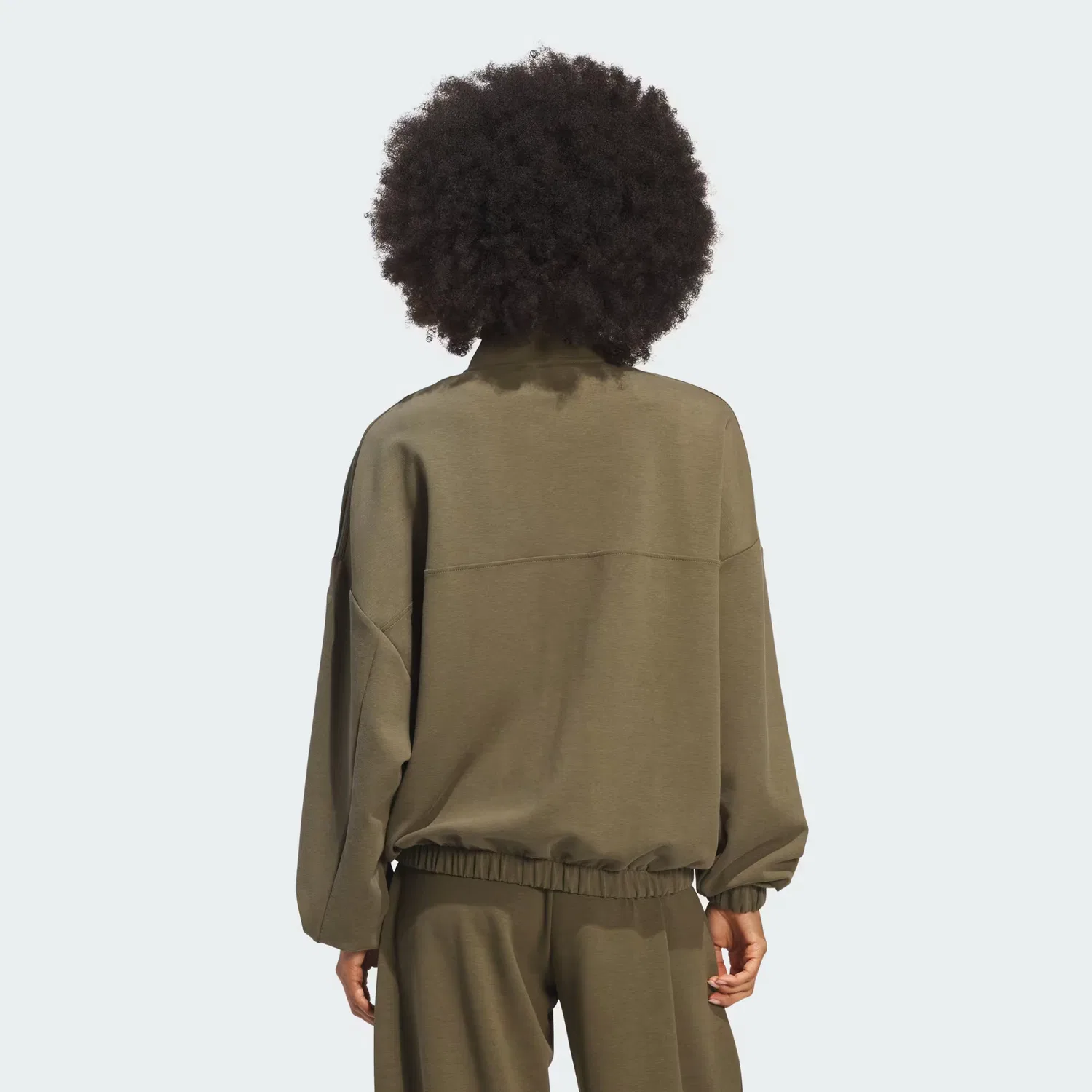 Женская толстовка на молнии оверсайз Adidas Originals, Olive Strata — фото 2