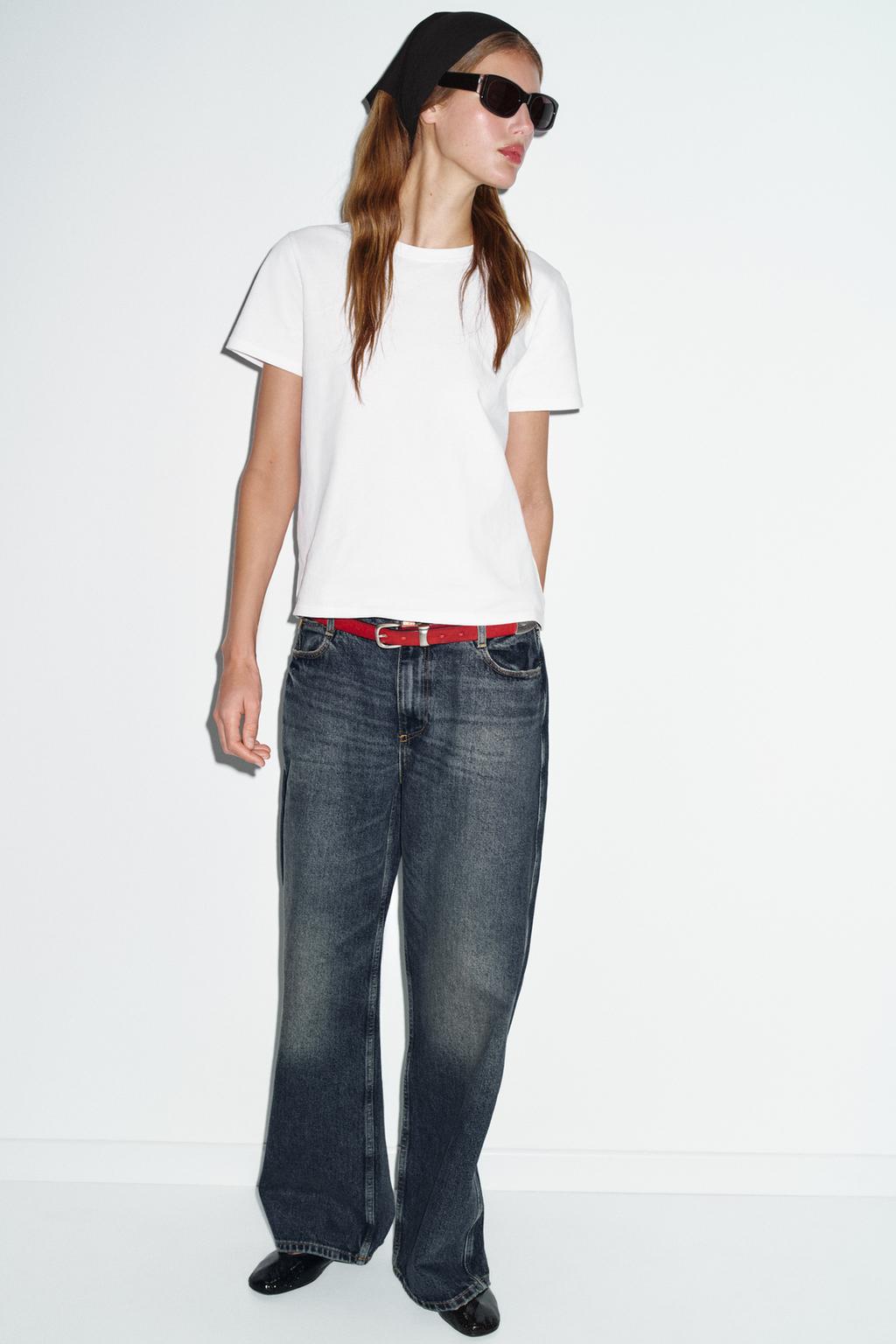 Футболка Zara Cotton Rustic, белый — фото 4