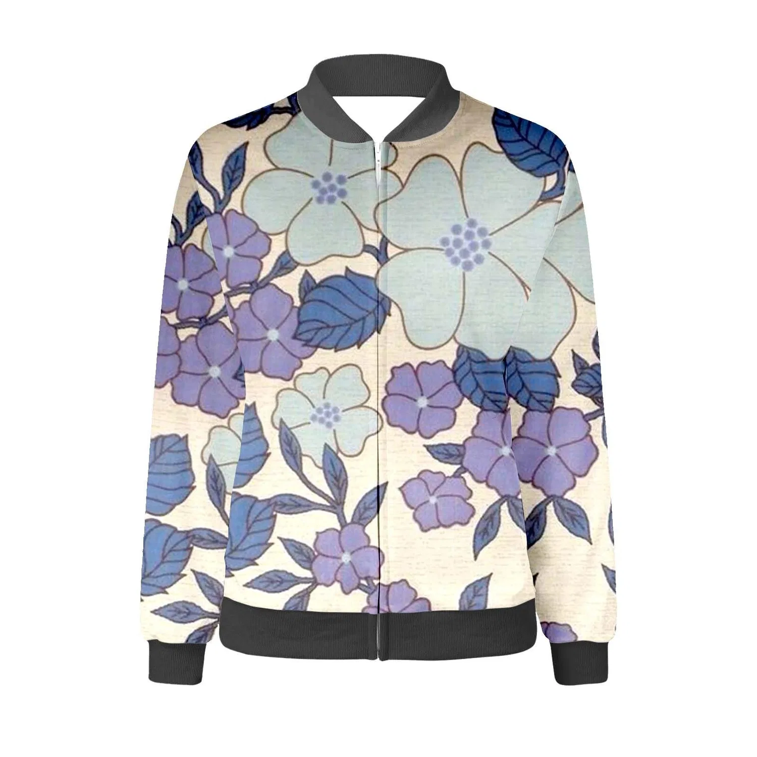 Женская куртка-косуха с принтом Spring Printed, viola — фото 4