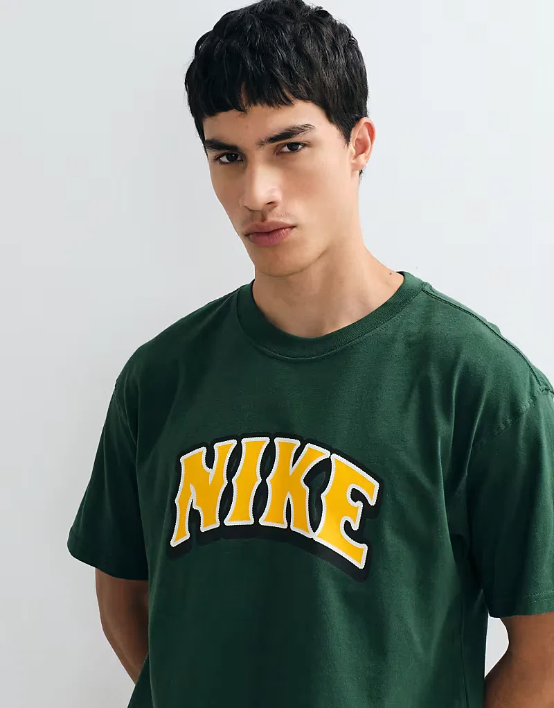 Футболка Nike Retro с баскетбольным принтом, зеленого — фото 2