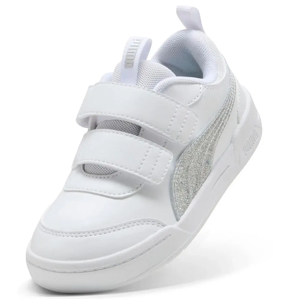 Детские кроссовки для мальчиков с липучкой Multiflex 2 Glitz FS V PS Puma, White — фото 4