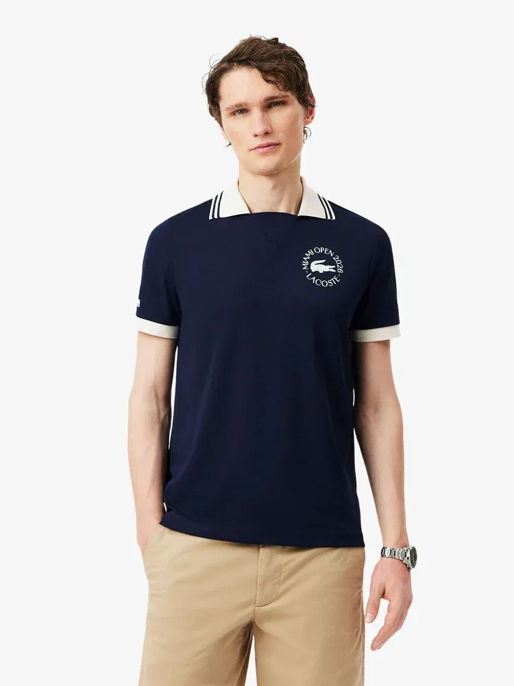 Футболка поло с открытым воротом Miami Open LACOSTE, Navy