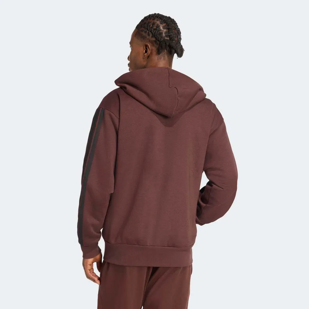 Мужская толстовка, Essentials Fleece 3 Bandas, adidas, коричневый — фото 2