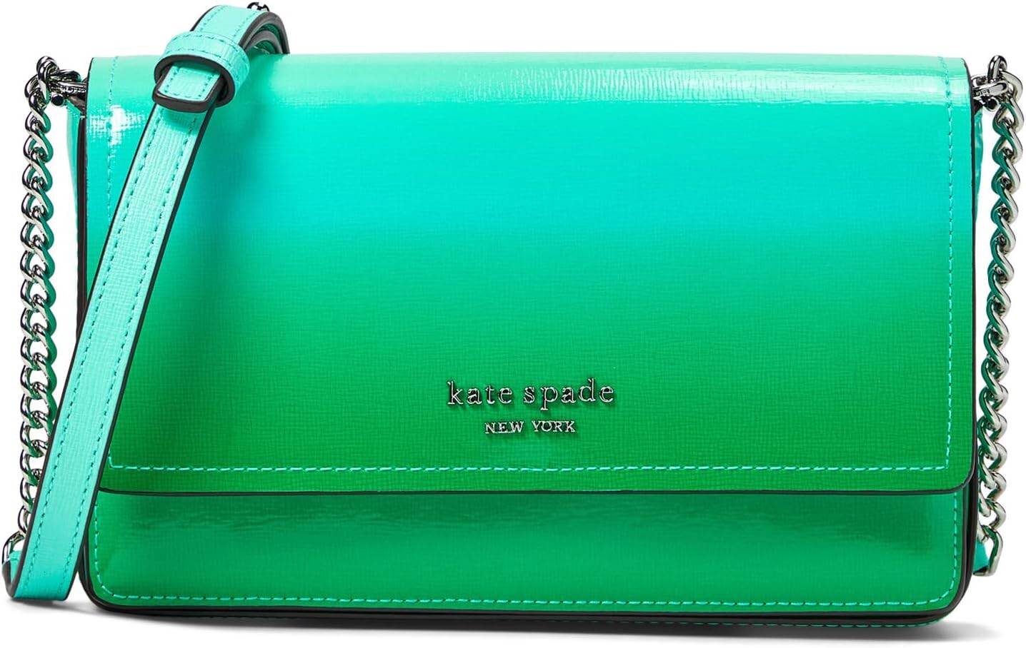 

Сумка Kate Spade New York Morgan Ombre Saffiano Leather Flap Chain Wallet, цвет Mint Liqueur Multi