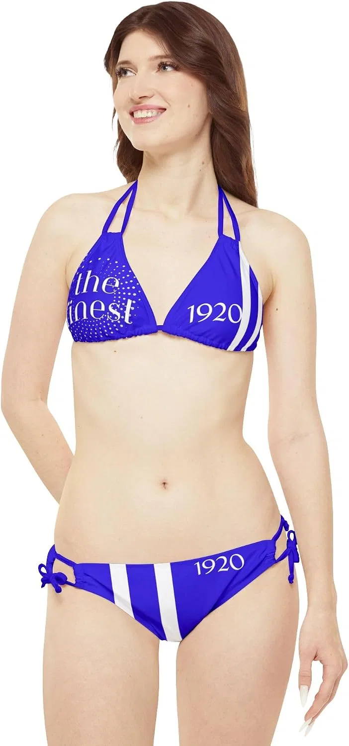 Женский бикини-сет с регулируемыми лямками Strappy Bikini Set, Royal Blue — фото 3