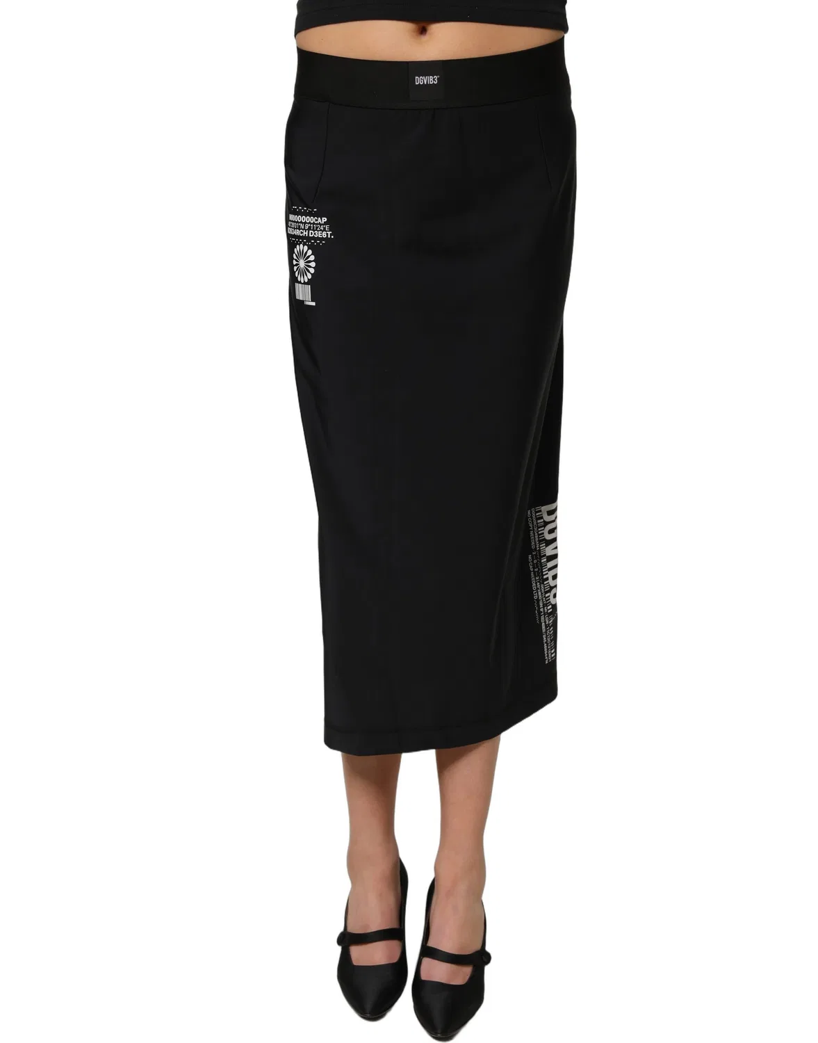 Женская юбка-карандаш миди с эластичным поясом DGVIB3 Dolce & Gabbana, Black — фото 4