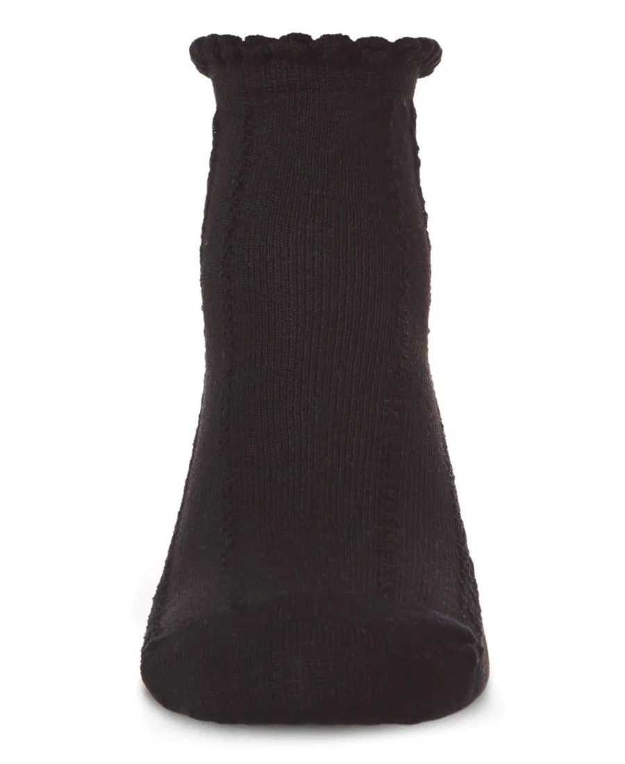 Детские носки-следки с узором Rope Stitch MeMoi, Black — фото 2