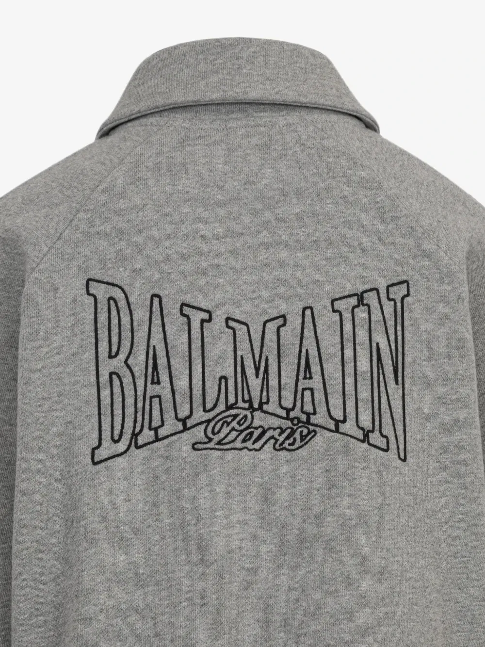 Бомбер на пуговицах с вышитым логотипом Balmain Kids, серый — фото 3