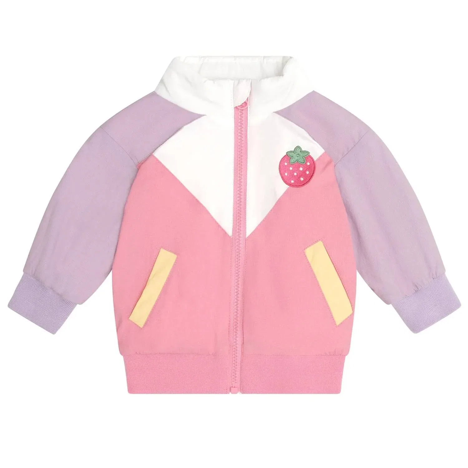 Детская куртка-ветровка с аппликацией Strawberry Windbreaker Huxbaby, Pink Multi — фото 2