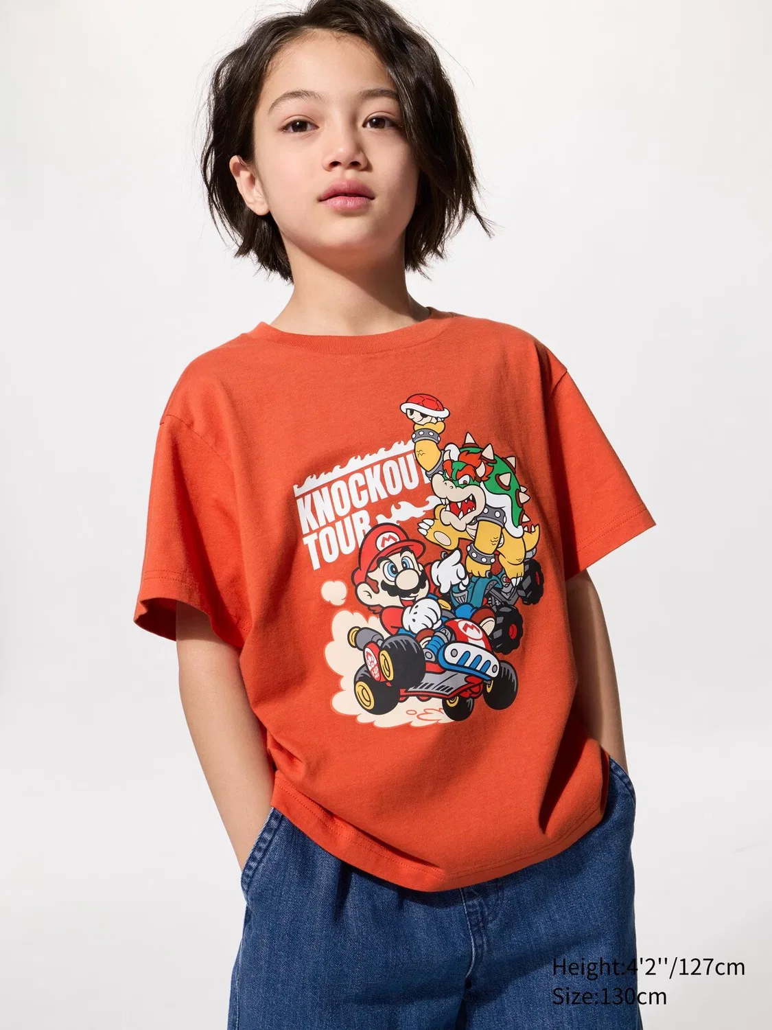 Футболка Uniqlo, детская, с принтом Mario Kart World UT, оранжевый — фото 2