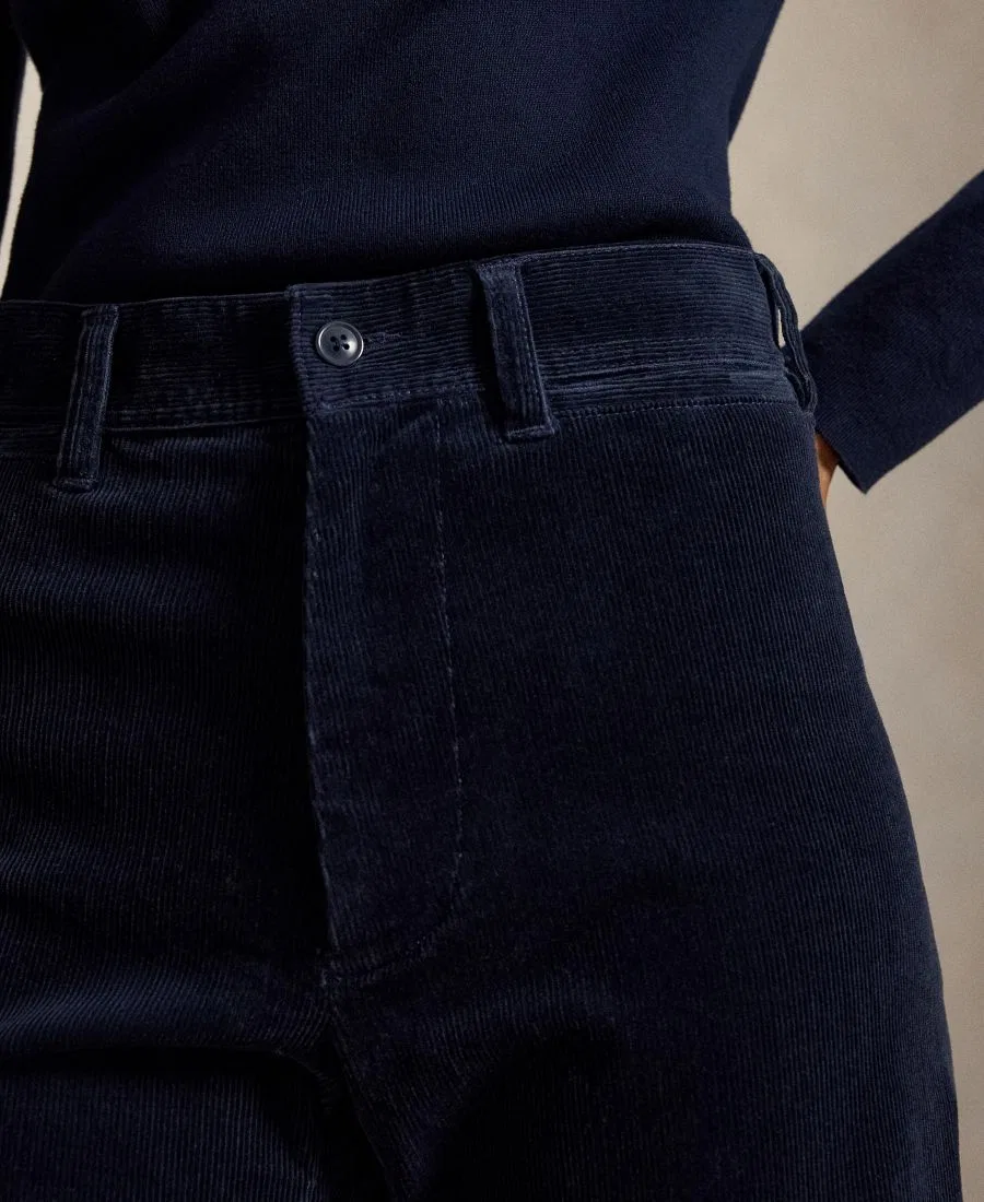 Женские брюки-клеш из вельвета Beaton Corduroy Flared Pants Polo Ralph Lauren, Navy — фото 4