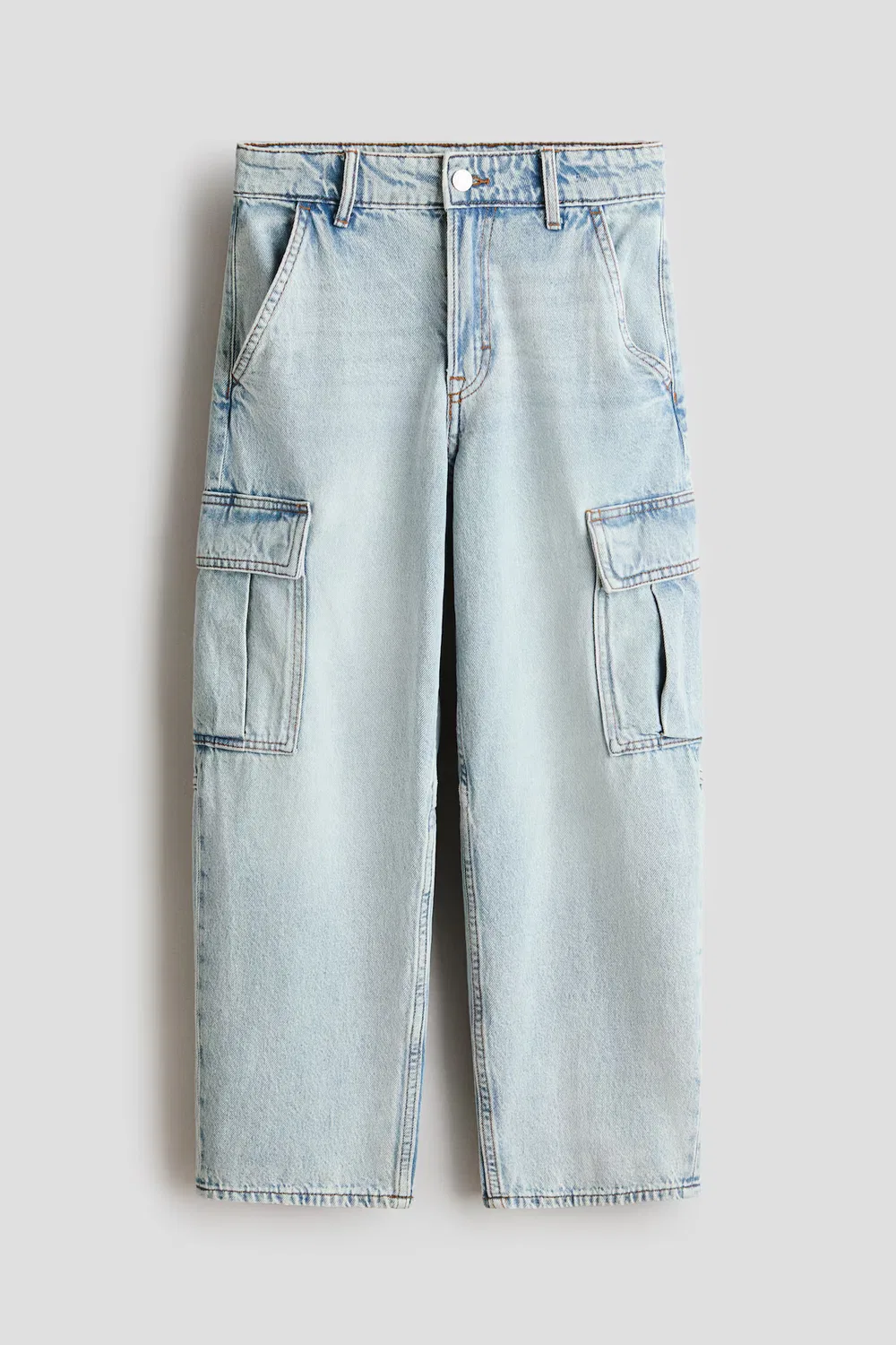 Свободные джинсы-карго H&M, Helles Denimblau