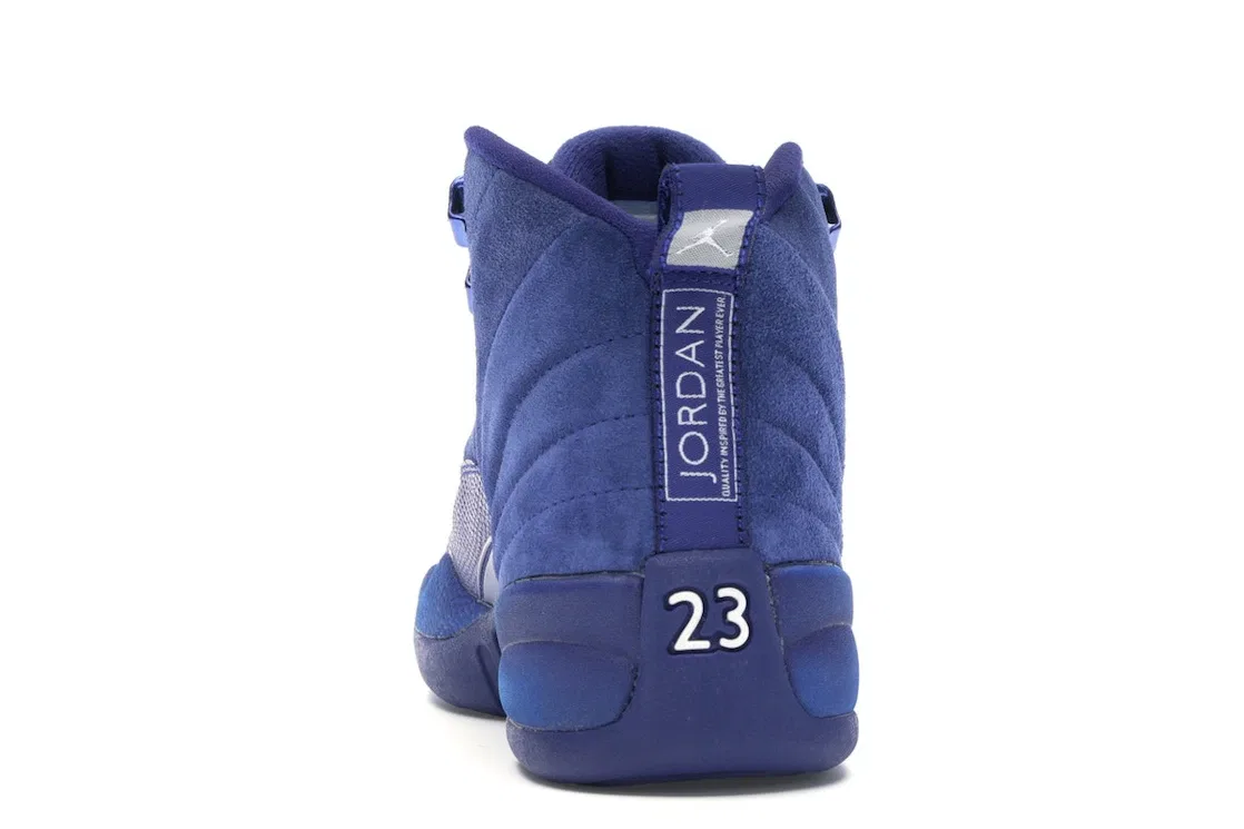 Детские кроссовки Lifestyle с замшевым верхом Jordan 12 Retro, Deep Royal Blue/White-Metallic Silver — фото 4