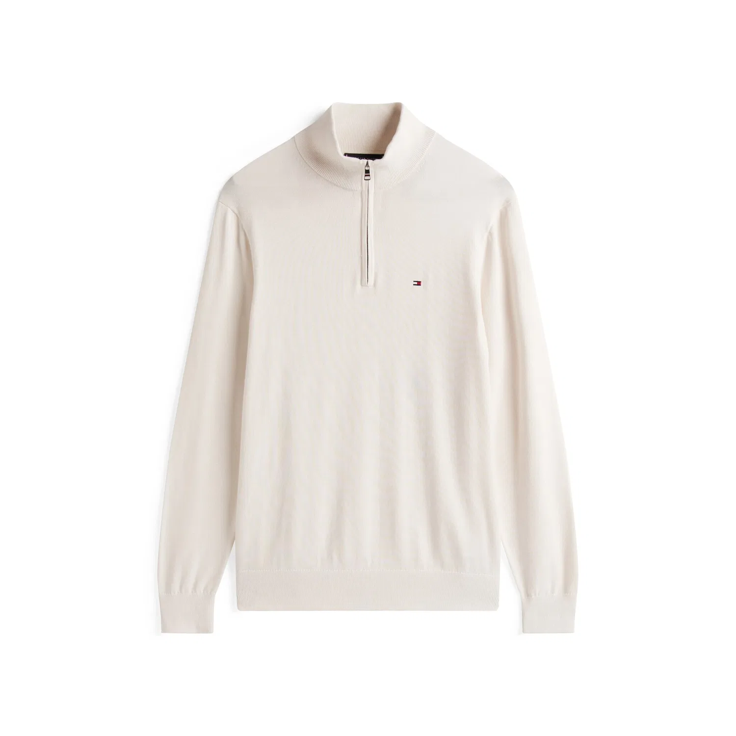 Мужской свитшот с воротником-стойкой и молнией Tommy Hilfiger, Ivory Petal — фото 4