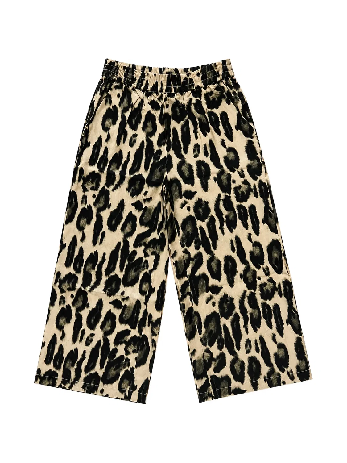 Широкие брюки с леопардовым принтом Stella Mccartney Kids, коричневый