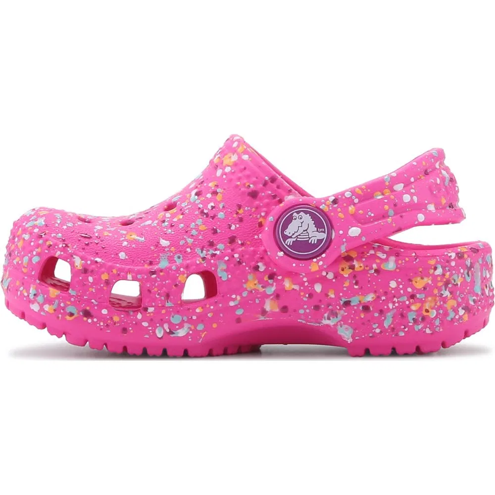 Детские классические сабо с графическим рисунком для малышей Crocs, Pink Crush/Multi — фото 3