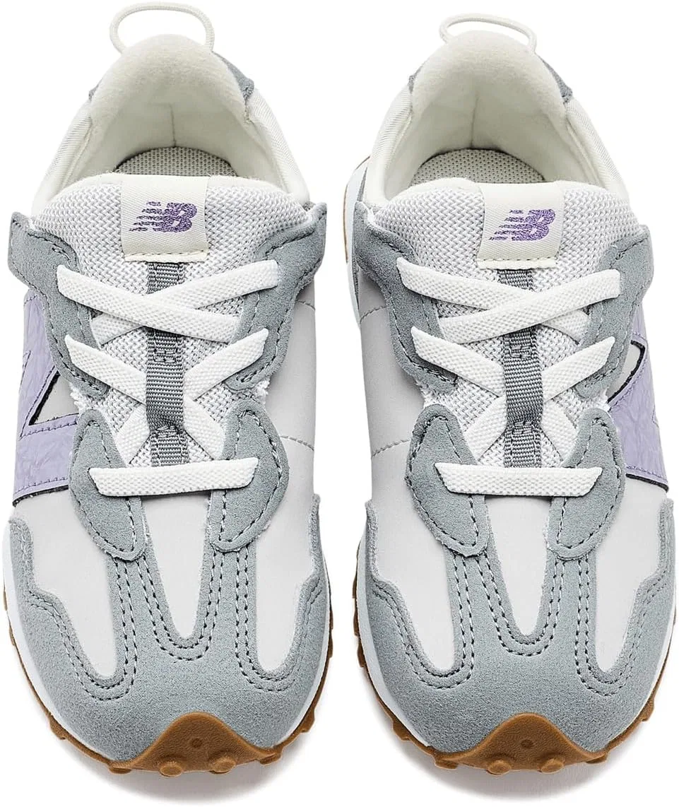 Детские кроссовки для девочек 327 Hook & Loop New Balance, Grey Matter/Candied Violet — фото 2
