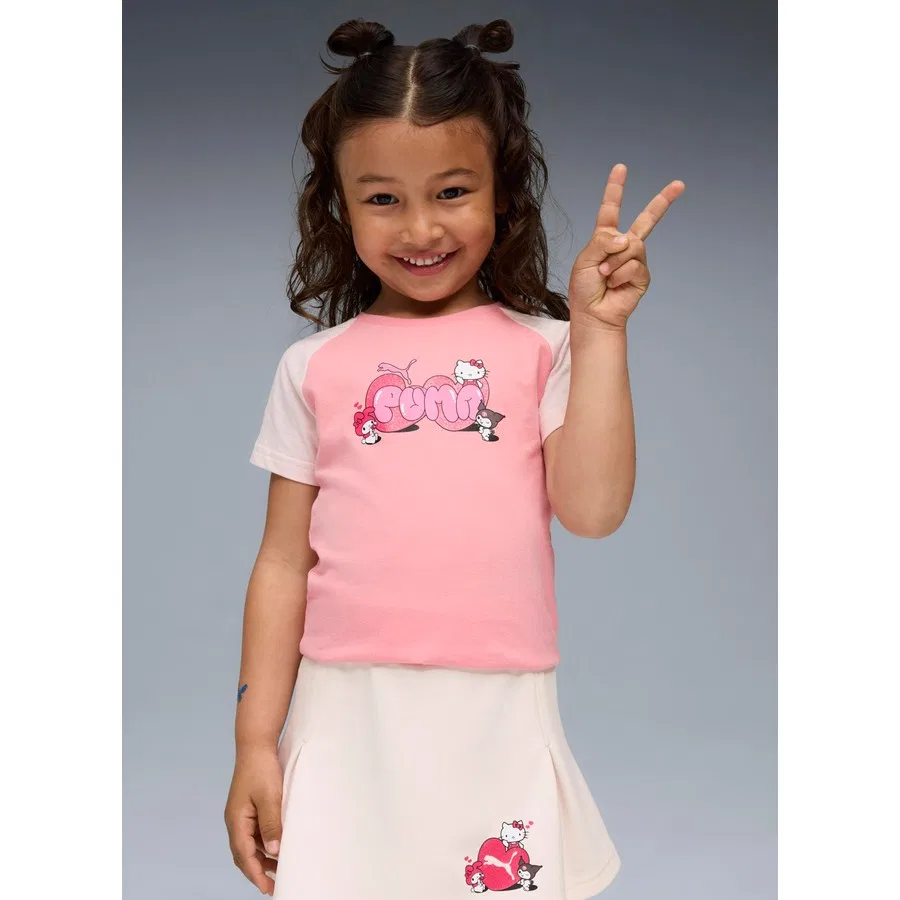 Детская футболка с длинным рукавом Puma x Hello Kitty & Friends, Розовый — фото 2