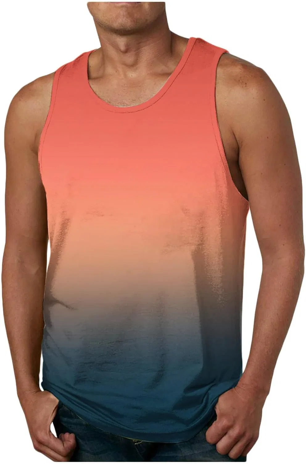 Мужская майка-топ градиент Muscle Workout Tee, Orange