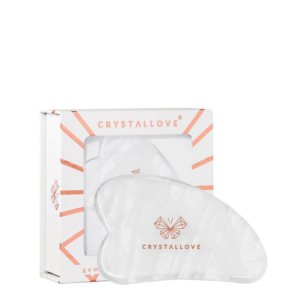 Crystallove Crystal Collection Массажная пластина для лица гуаша из горного хрусталя, 1 шт. — фото 2