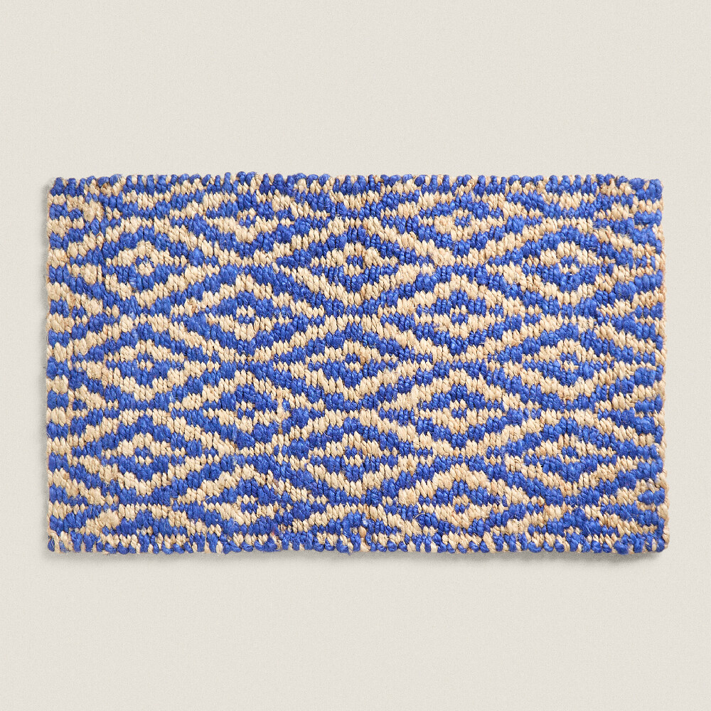 

Ковер Zara Home Rectangular Geometric Design Doormat, синий/коричневый