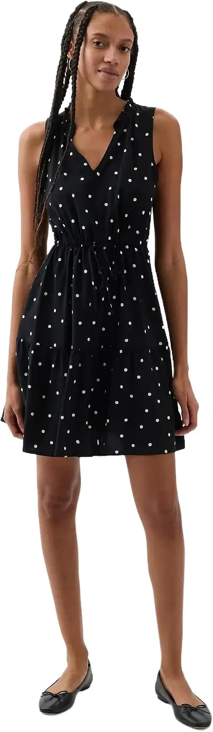 Женское платье с воланами GAP, Black/White Dot