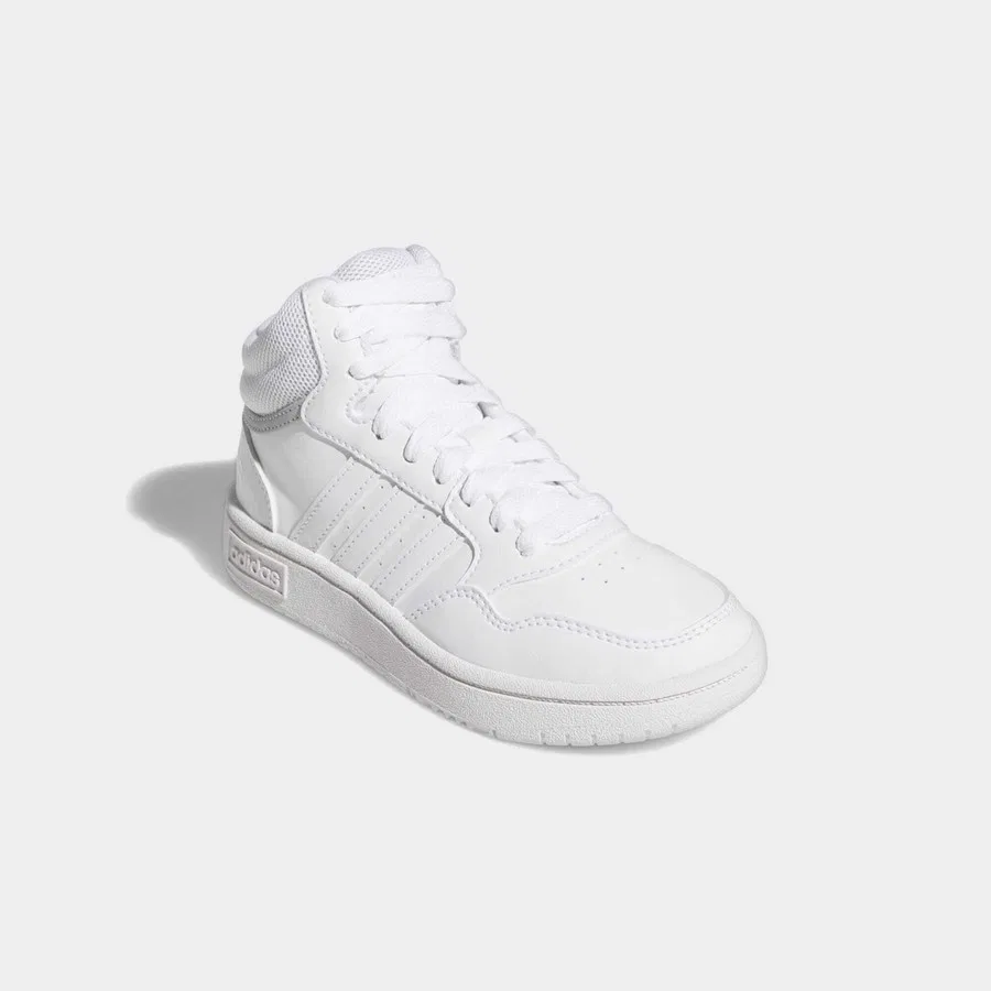 Детские кроссовки с шнуровкой HOOPS 3.0 MID K adidas, Бело-серый — фото 4