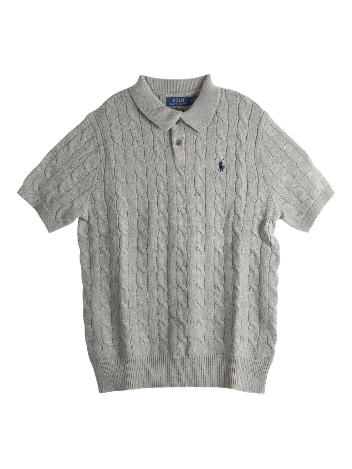 Рубашка поло фактурной вязки Polo Ralph Lauren, серый