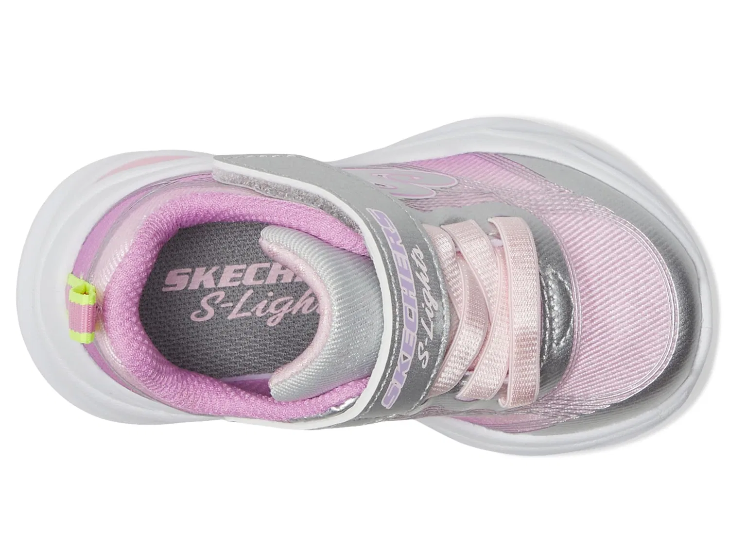 Детские кроссовки для девочек с подсветкой Skechers Cosmic Glow, Silver Multi — фото 3