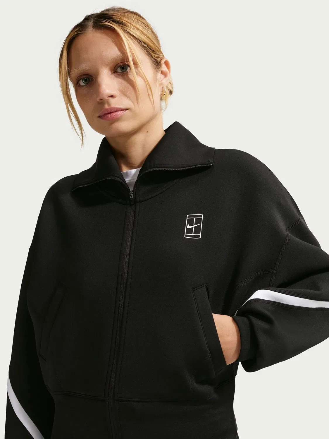 Куртка теннисная, Dri-FIT, Advantage Nike, черный — фото 3