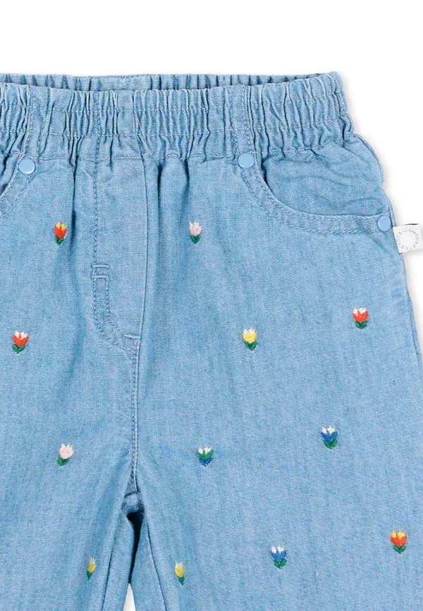 Джинсы с цветочным принтом Jeans Stella Mccartney Kids denim, деним — фото 3