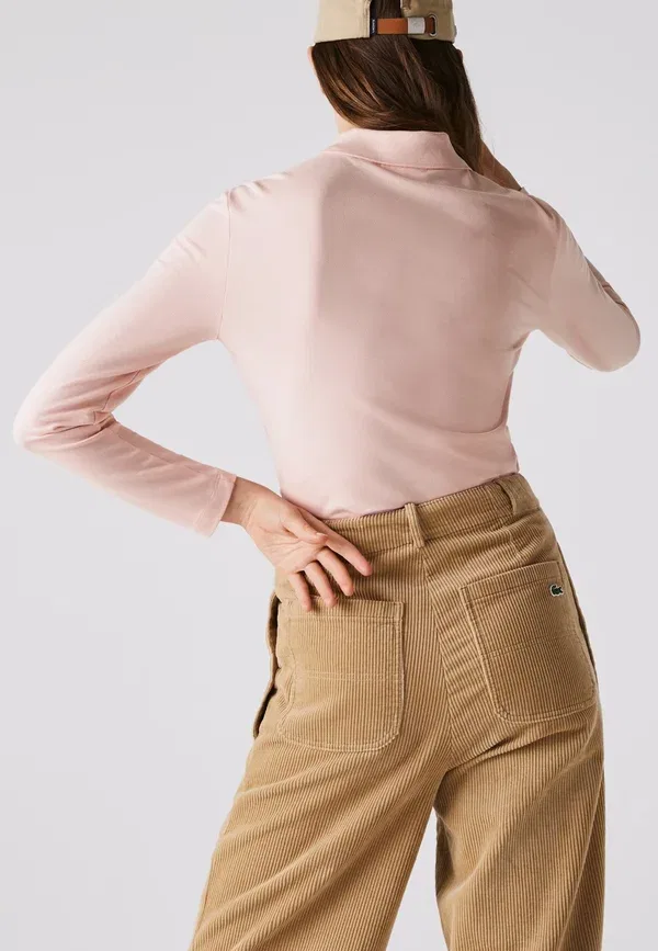 Футболка поло Lacoste, однотонная, синяя — фото 2