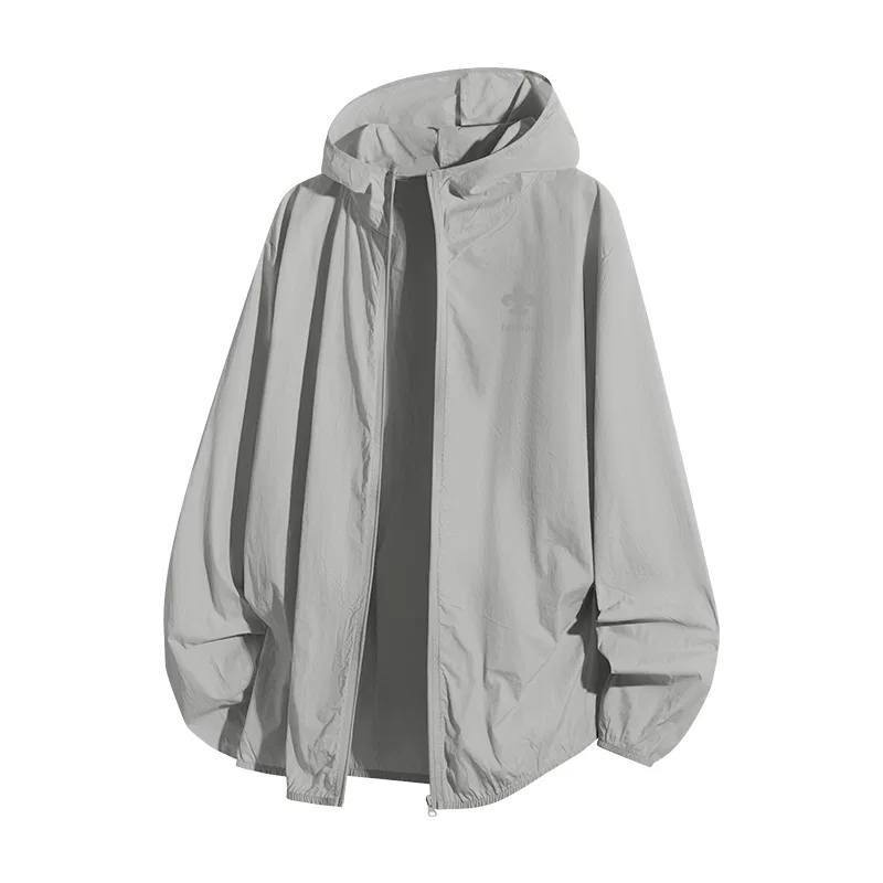 Детская куртка для защиты от солнца с капюшоном Tonlion, Цвет: Cement Gray (Gothic Gray Chest Logo)