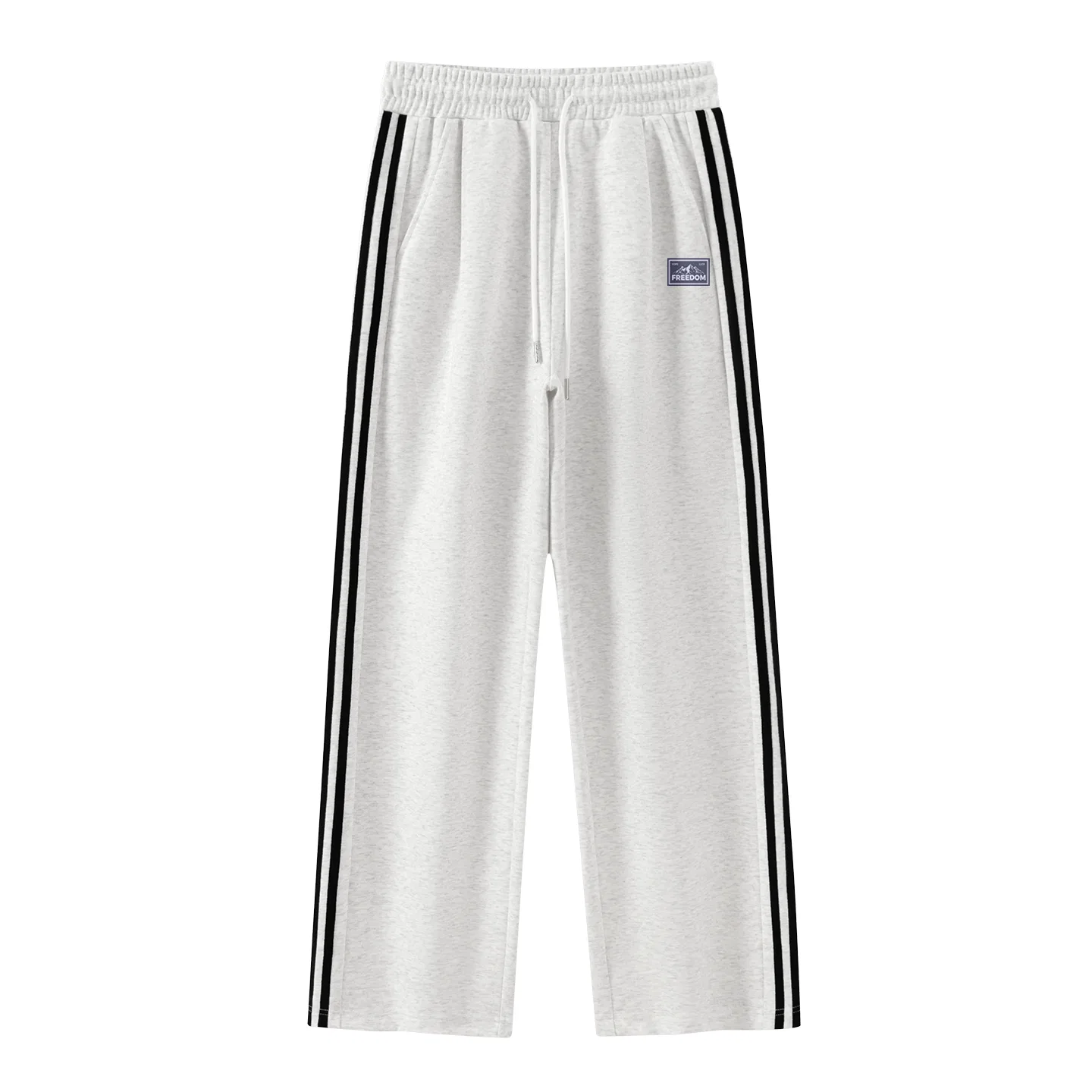 Детские повседневные брюки прямого кроя Continuous Mountains Pants Logo MINISO, White Heather Gray