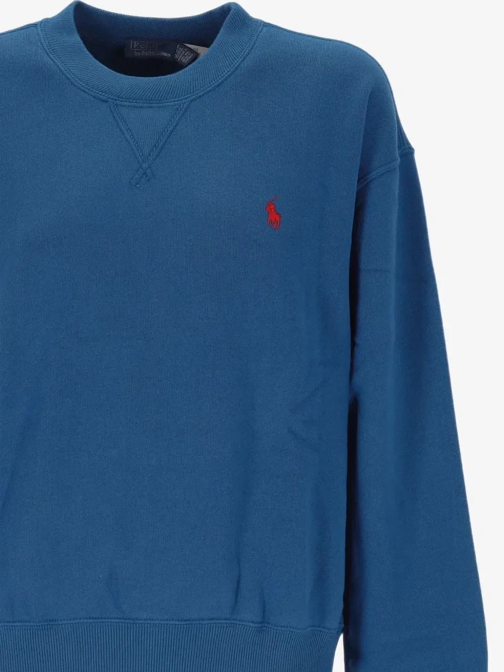 Свитшот с круглым вырезом и вышитым логотипом POLO RALPH LAUREN, синий — фото 3