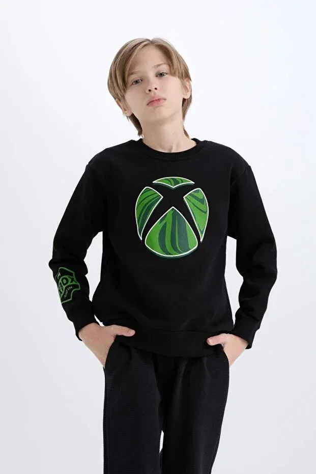 Детская толстовка для мальчиков с принтом Xbox Defacto, Black-Bk81