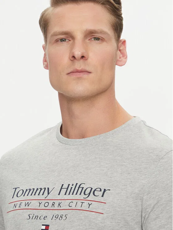 Футболка regular fit Center Stack Tommy Hilfiger, серый — фото 4