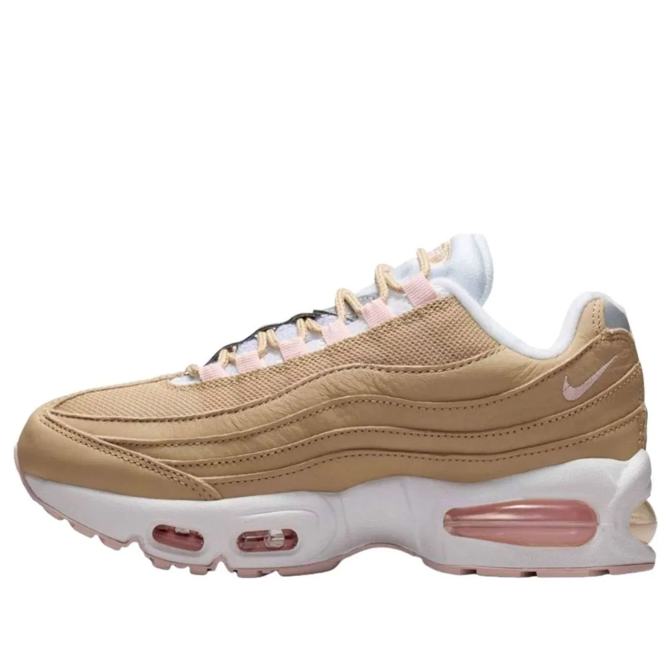 Детские кроссовки с текстильным верхом Kith Air Max 95 'Linen' Nike, Linen/Atmosphere/White/White/White/White